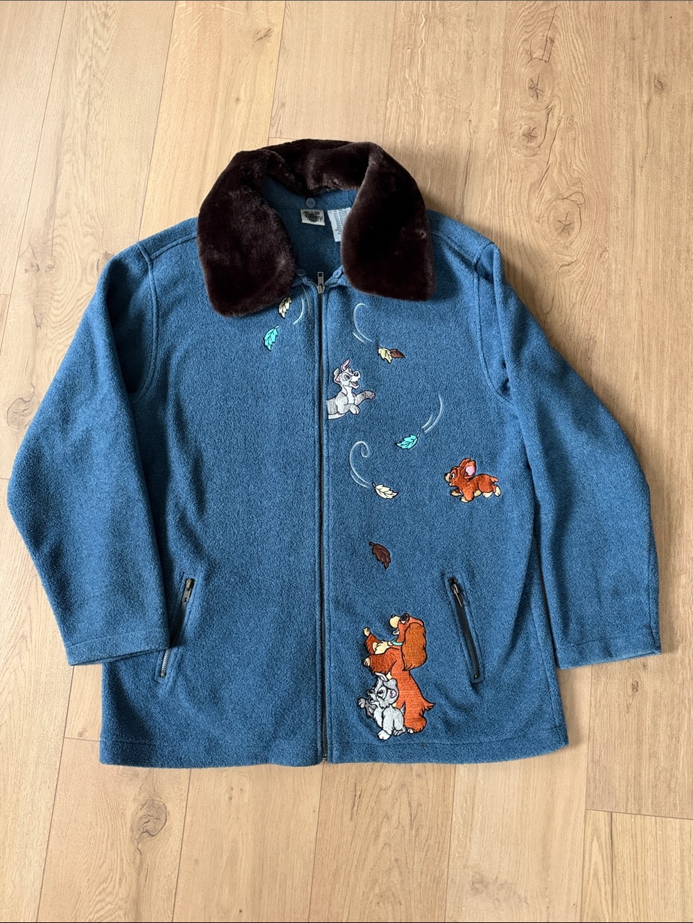 The Disney Catalog Vtg The Lady And The Tramp Fleece Jacket Size L